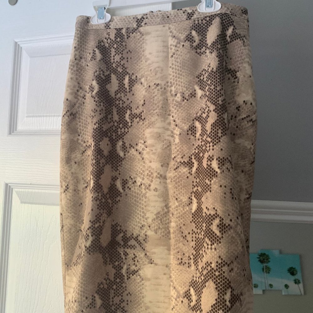 Midi Length Snakeskin Skirt